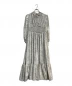 HER LIP TOハーリップトゥ）の古着「Winter Floral Long-sleeve Dress」｜トープ