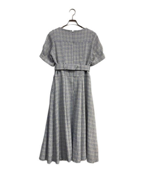 HER LIP TO（ハーリップトゥ）HER LIP TO (ハーリップトゥ) Classic Tweed Belted Dress ブルー サイズ:Ⅿの古着・服飾アイテム