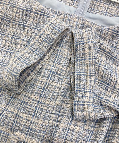 HER LIP TO（ハーリップトゥ）HER LIP TO (ハーリップトゥ) Classic Tweed Belted Dress ブルー サイズ:Ⅿの古着・服飾アイテム