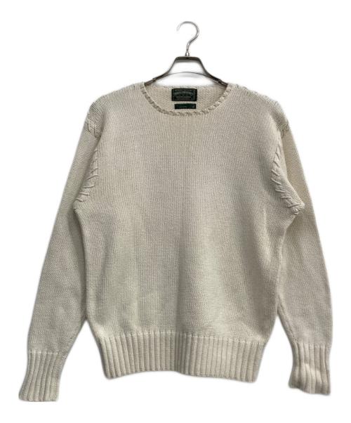 POLO COUNTRY（ポロカントリー）POLO COUNTRY (ポロカントリー) 袖ステッチクルーネックニット アイボリー サイズ:Lの古着・服飾アイテム