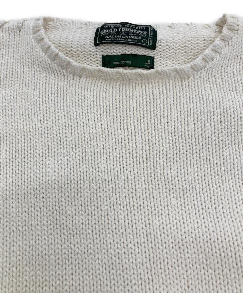 POLO COUNTRY（ポロカントリー）POLO COUNTRY (ポロカントリー) 袖ステッチクルーネックニット アイボリー サイズ:Lの古着・服飾アイテム