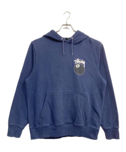 stussy（ステューシー）stussy (ステューシー) 8ボールプリントプルオーバーパーカー ネイビー サイズ:Sの古着・服飾アイテム