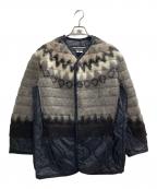 JUNYA WATANABE COMME des GARCONS(ジュンヤワタナベ コムデギャルソン）の古着「エステルナイロンタフタ×ウールジャガードコート」｜ブラウン
