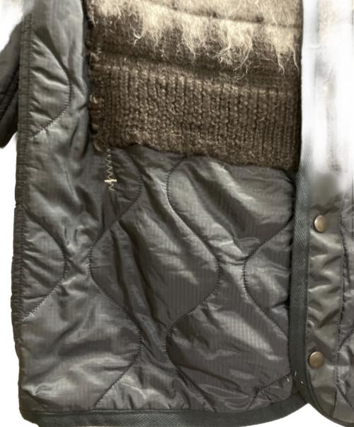 JUNYA WATANABE COMME des GARCONS（(ジュンヤワタナベ コムデギャルソン）JUNYA WATANABE COMME des GARCONS ((ジュンヤワタナベ コムデギャルソン) エステルナイロンタフタ×ウールジャガードコート ブラウン サイズ:XSの古着・服飾アイテム