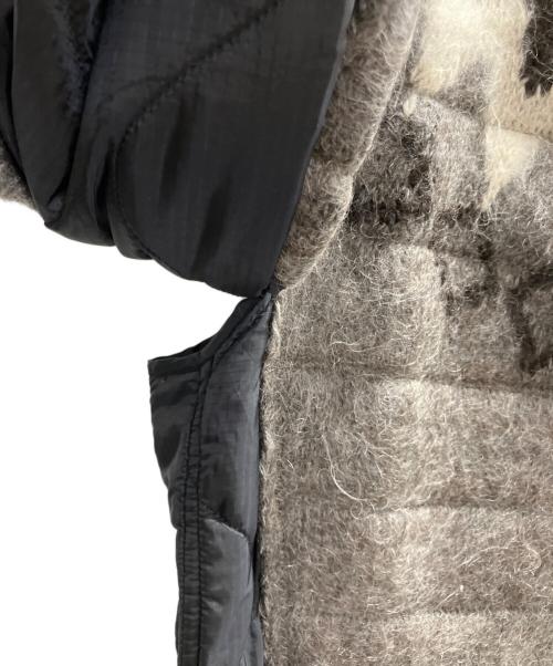 JUNYA WATANABE COMME des GARCONS（(ジュンヤワタナベ コムデギャルソン）JUNYA WATANABE COMME des GARCONS ((ジュンヤワタナベ コムデギャルソン) エステルナイロンタフタ×ウールジャガードコート ブラウン サイズ:XSの古着・服飾アイテム