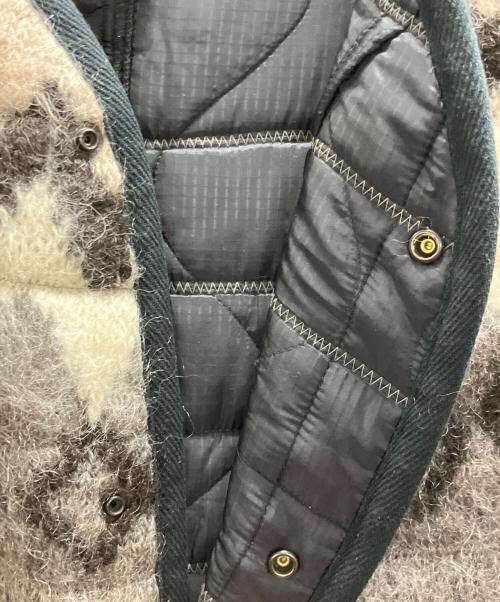 JUNYA WATANABE COMME des GARCONS（(ジュンヤワタナベ コムデギャルソン）JUNYA WATANABE COMME des GARCONS ((ジュンヤワタナベ コムデギャルソン) エステルナイロンタフタ×ウールジャガードコート ブラウン サイズ:XSの古着・服飾アイテム