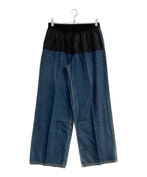 UNDERCOVER（アンダーカバー）UNDERCOVER (アンダーカバー) サテン切替デニムワイドパンツ インディゴ サイズ:3の古着・服飾アイテム