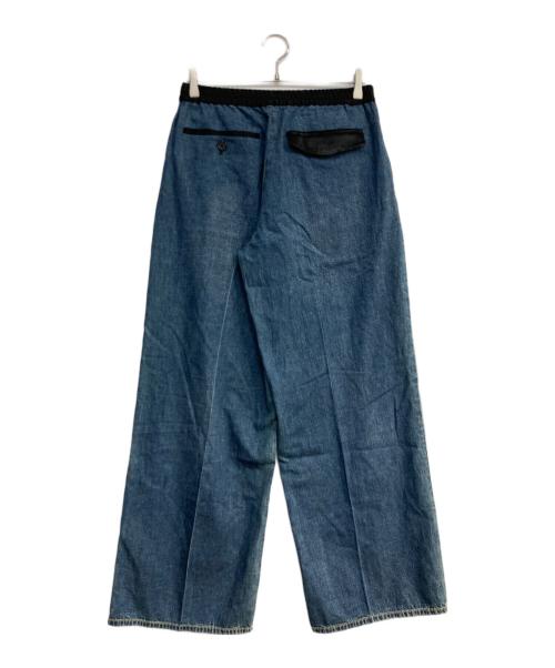UNDERCOVER（アンダーカバー）UNDERCOVER (アンダーカバー) サテン切替デニムワイドパンツ インディゴ サイズ:3の古着・服飾アイテム