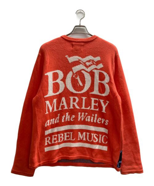 stussy（ステューシー）stussy (ステューシー) BOB MARLEY (ボブ・マーリィ) BOB MARLEY KNIT SWEATER レッド サイズ:Sの古着・服飾アイテム