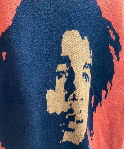 stussy（ステューシー）stussy (ステューシー) BOB MARLEY (ボブ・マーリィ) BOB MARLEY KNIT SWEATER レッド サイズ:Sの古着・服飾アイテム