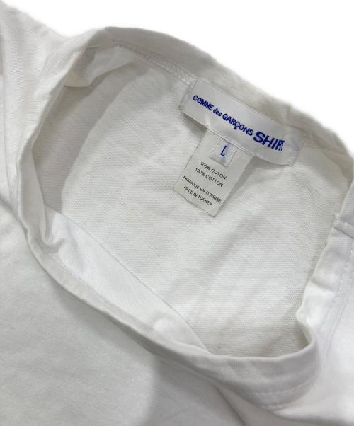 COMME des GARCONS SHIRT（コムデギャルソンシャツ）COMME des GARCONS SHIRT (コムデギャルソンシャツ) プリントTシャツ ホワイト サイズ:Lの古着・服飾アイテム