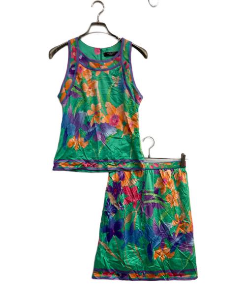 LEONARD FASHION（レオナールファッション）LEONARD FASHION (レオナールファッション) フローラルセットアップ グリーン サイズ:Ⅼの古着・服飾アイテム