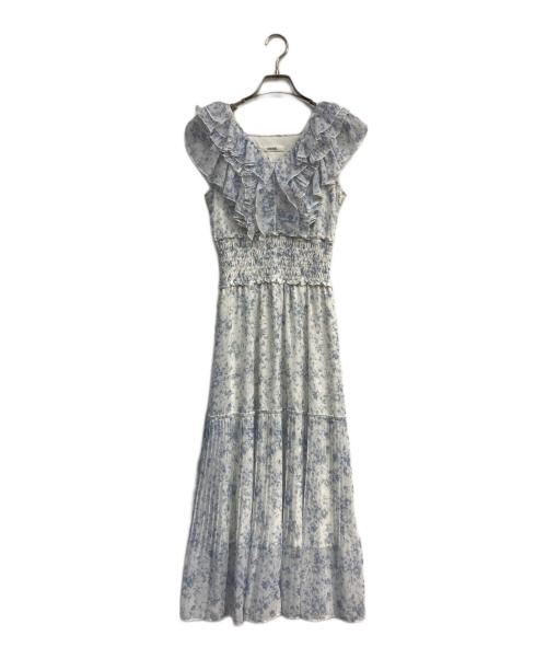 Snidel（スナイデル）Snidel (スナイデル) Sustainaプリーツフリルワンピース ブルーの古着・服飾アイテム