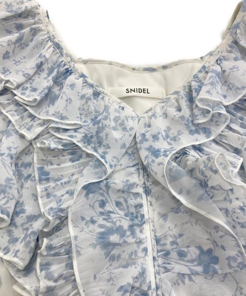 Snidel（スナイデル）Snidel (スナイデル) Sustainaプリーツフリルワンピース ブルーの古着・服飾アイテム