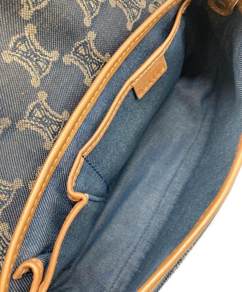 CELINE（セリーヌ）CELINE (セリーヌ) パリマカダム柄デニムワンショルダーバッグ インディゴ×ブラウンの古着・服飾アイテム