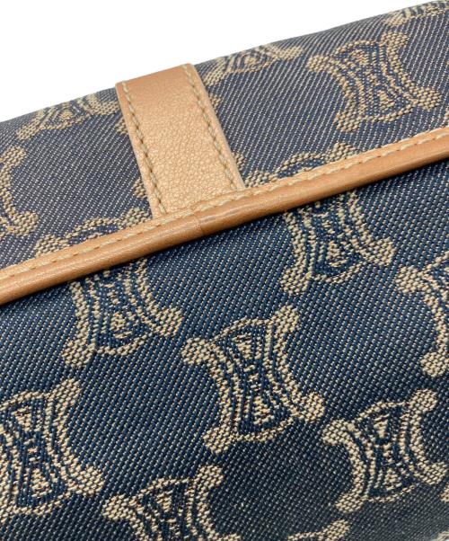 CELINE（セリーヌ）CELINE (セリーヌ) パリマカダム柄デニムワンショルダーバッグ インディゴ×ブラウンの古着・服飾アイテム
