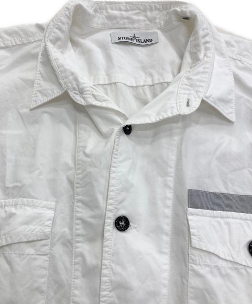 STONE ISLAND（ストーンアイランド）STONE ISLAND (ストーンアイランド) S/S MILITALY SHIRT ホワイト サイズ:XXLの古着・服飾アイテム