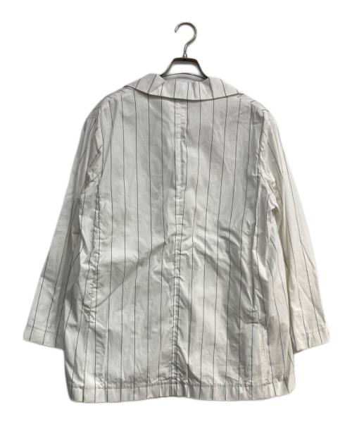 PLAN C（プランシー）Plan C (プランシー) ストライプカジュアルジャケット ホワイト×ブルー サイズ:36の古着・服飾アイテム