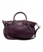 COACHコーチ）の古着「マディソンギャザード2WAYバッグ」｜パープル