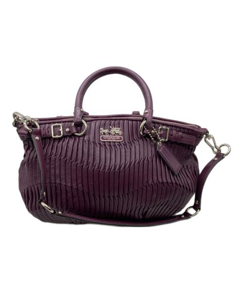 COACH（コーチ）COACH (コーチ) マディソンギャザード2WAYバッグ パープルの古着・服飾アイテム