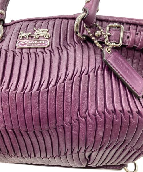 COACH（コーチ）COACH (コーチ) マディソンギャザード2WAYバッグ パープルの古着・服飾アイテム