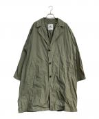 ORCIVALオーシバル）の古着「LIGHT NYLON WASHER バルマカーンコート」｜カーキ