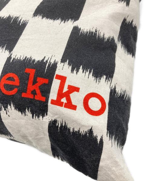 marimekko（マリメッコ）marimekko (マリメッコ) VANKKA JAKALA PLACEMENT キャンバストートバッグ ベージュ×ブラックの古着・服飾アイテム