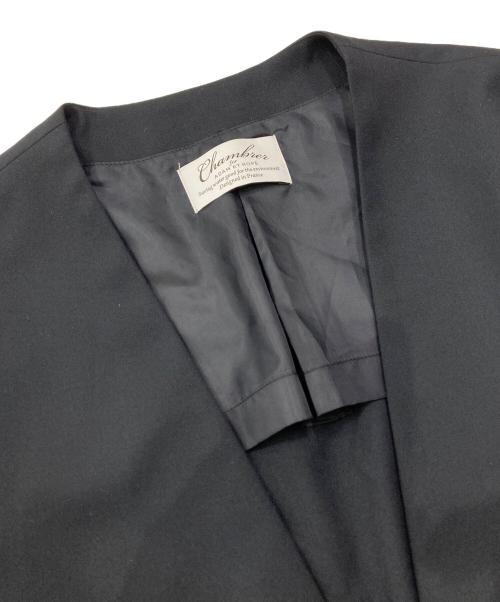 Adam et Rope（アダム エ ロペ）Adam et Rope (アダム エ ロペ) Chambrer ノーカラーセットアップスーツ ブラック サイズ:Ⅼの古着・服飾アイテム