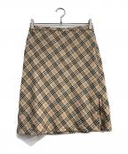 BURBERRY BLUE LABELバーバリー ブルー レーベル）の古着「ノバチェックウールスカート」｜ベージュ