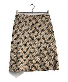 BURBERRY BLUE LABEL（バーバリー ブルー レーベル）の古着「ノバチェックウールスカート」｜ベージュ