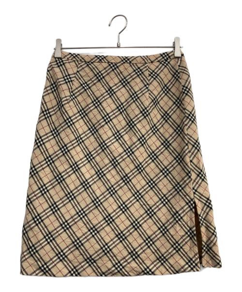BURBERRY BLUE LABEL（バーバリー ブルー レーベル）BURBERRY BLUE LABEL (バーバリー ブルー レーベル) ノバチェックウールスカート ベージュ サイズ:38の古着・服飾アイテム