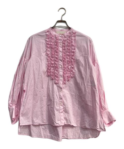MARILYN MOON（マリリンムーン）MARILYN MOON (マリリンムーン) モダンタックフリルブラウス ピンク サイズ:FREEの古着・服飾アイテム