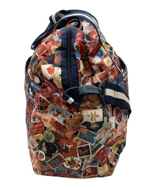 PINK HOUSE（ピンクハウス）PINK HOUSE (ピンクハウス) LeSportsac (レスポートサック) PH Wappen Party柄ボストンバッグ ネイビー×レッドの古着・服飾アイテム