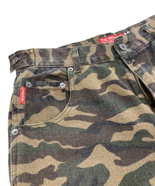 9090（9090）9090 (9090) OG Logo Painted Denim Pants カーキ サイズ:Lの古着・服飾アイテム