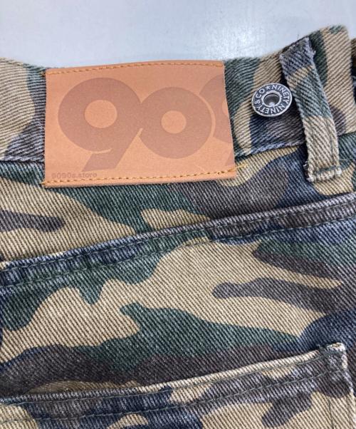 9090（9090）9090 (9090) OG Logo Painted Denim Pants カーキ サイズ:Lの古着・服飾アイテム