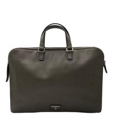 Berryさん専用　プラダ　グレー　ブリーフケース 中古・古着通販】PRADA (プラダ) サフィアーノレザーブリーフケース