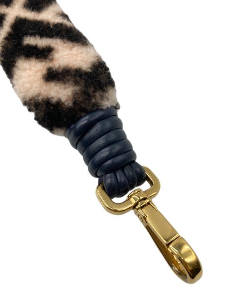 FENDI（フェンディ）FENDI (フェンディ) ミニ ストラップ ユー ムートン ベージュ×ブラック×ネイビーの古着・服飾アイテム
