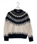 CristaSeyaクリスタセヤ）の古着「Oversized mountain sweater」｜ホワイト×ブラック
