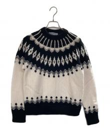 CristaSeya（クリスタセヤ）の古着「Oversized mountain sweater」｜ホワイト×ブラック