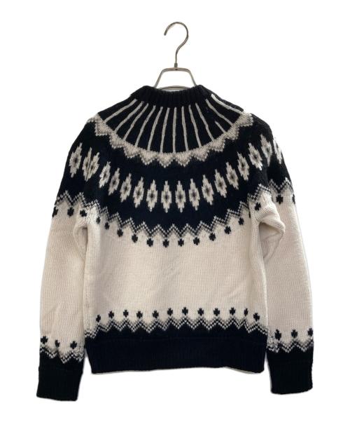 CristaSeya（クリスタセヤ）CristaSeya (クリスタセヤ) Oversized mountain sweater ホワイト×ブラック サイズ:FREEの古着・服飾アイテム