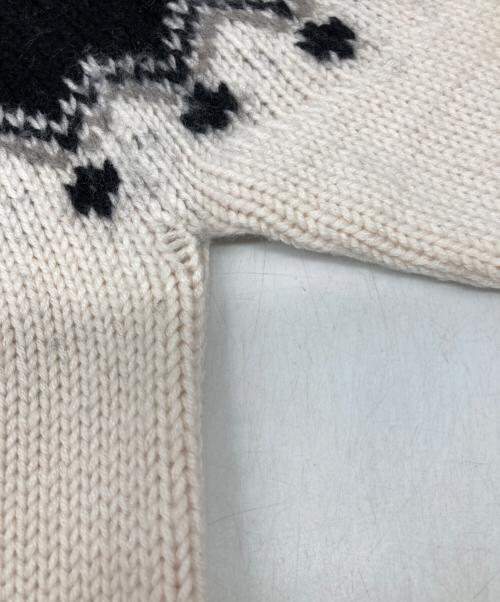 CristaSeya（クリスタセヤ）CristaSeya (クリスタセヤ) Oversized mountain sweater ホワイト×ブラック サイズ:FREEの古着・服飾アイテム