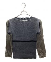 Maison Margiela（メゾンマルジェラ）の古着「Raw Neckline Wool Sweater」｜グレー