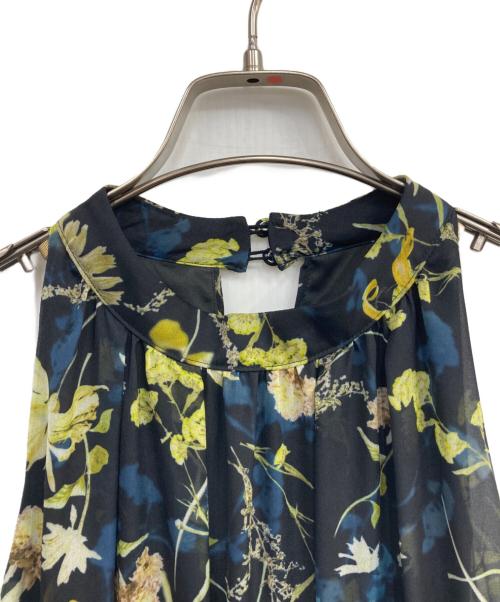 FRAY ID（フレイ アイディー）FRAY ID (フレイ アイディー) ホルターネックシアープリントワンピース ブラック サイズ:1の古着・服飾アイテム