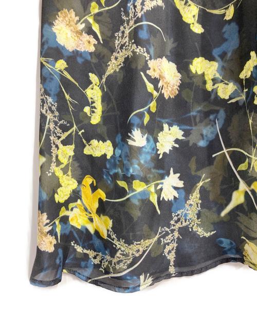 FRAY ID（フレイ アイディー）FRAY ID (フレイ アイディー) ホルターネックシアープリントワンピース ブラック サイズ:1の古着・服飾アイテム