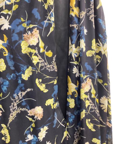 FRAY ID（フレイ アイディー）FRAY ID (フレイ アイディー) ホルターネックシアープリントワンピース ブラック サイズ:1の古着・服飾アイテム