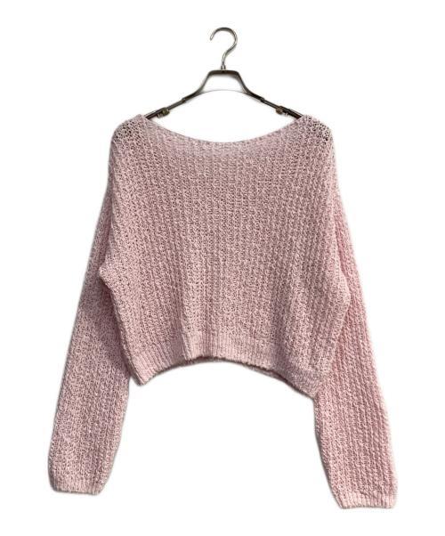 FRAY ID（フレイ アイディー）FRAY ID (フレイ アイディー) スラブコットンローゲージニット ピンク サイズ:freeの古着・服飾アイテム