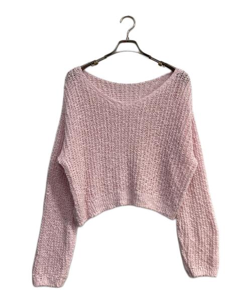 FRAY ID（フレイ アイディー）FRAY ID (フレイ アイディー) スラブコットンローゲージニット ピンク サイズ:freeの古着・服飾アイテム