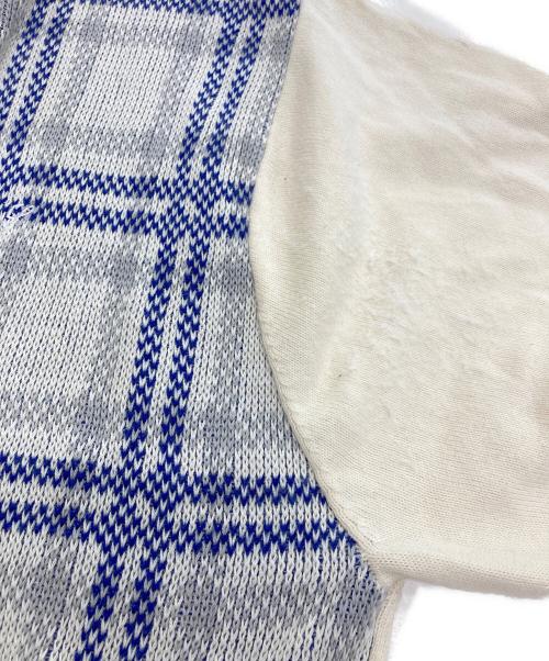 SUPREME（シュプリーム）SUPREME (シュプリーム) plaid knit s/s polo ホワイト×ブルー サイズ:Mの古着・服飾アイテム