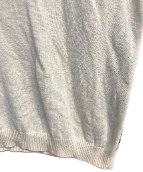 SUPREME（シュプリーム）SUPREME (シュプリーム) plaid knit s/s polo ホワイト×ブルー サイズ:Mの古着・服飾アイテム