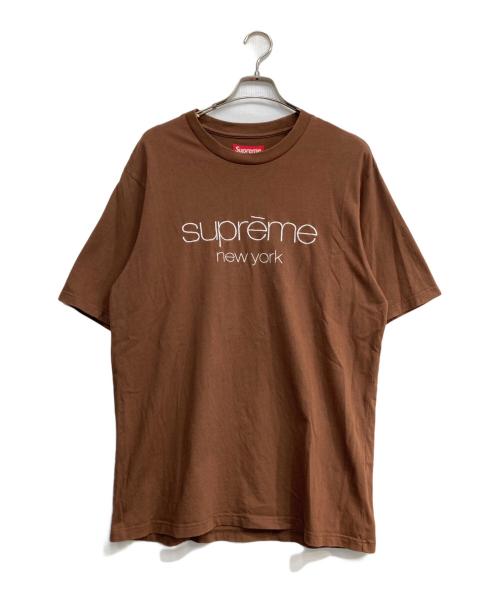 SUPREME（シュプリーム）Supreme (シュプリーム) Classic Logo S/S Top ブラウン サイズ:Mの古着・服飾アイテム